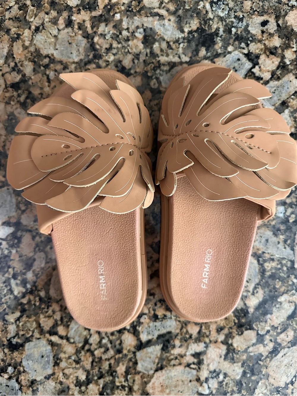 Farm Rio Womens Monstera Leaf Anatomic Slides Sandals - Picture 6 of 8